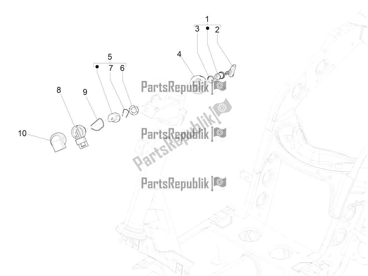 Tutte le parti per il Serrature del Piaggio ZIP 50 4T 2018