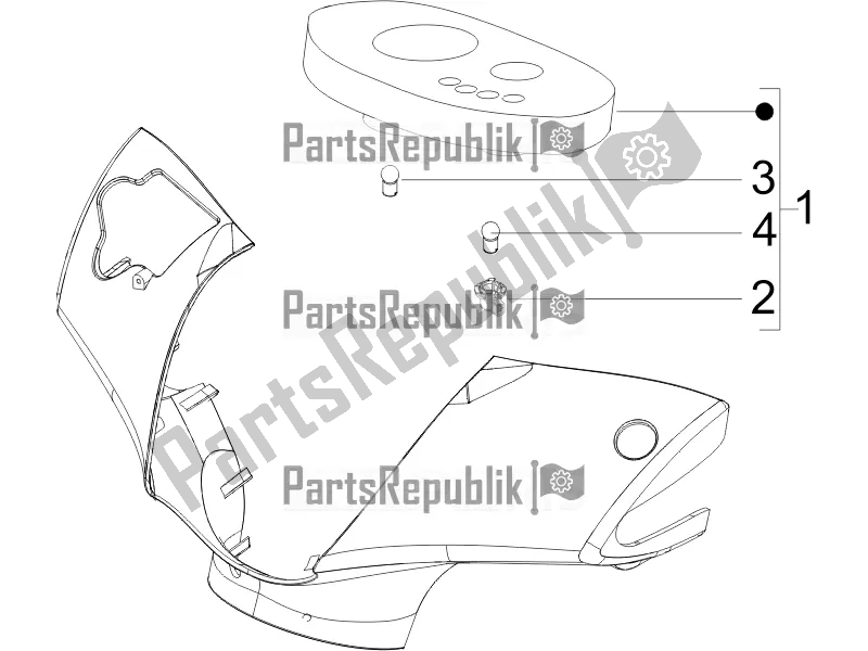 Todas las partes para Combinación De Medidor - Cruscotto de Piaggio ZIP 50 4T 2018