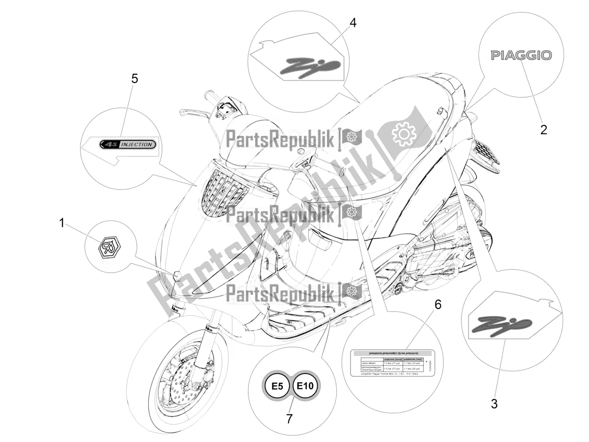 Todas las partes para Placas - Emblemas de Piaggio ZIP 50 4T 2018