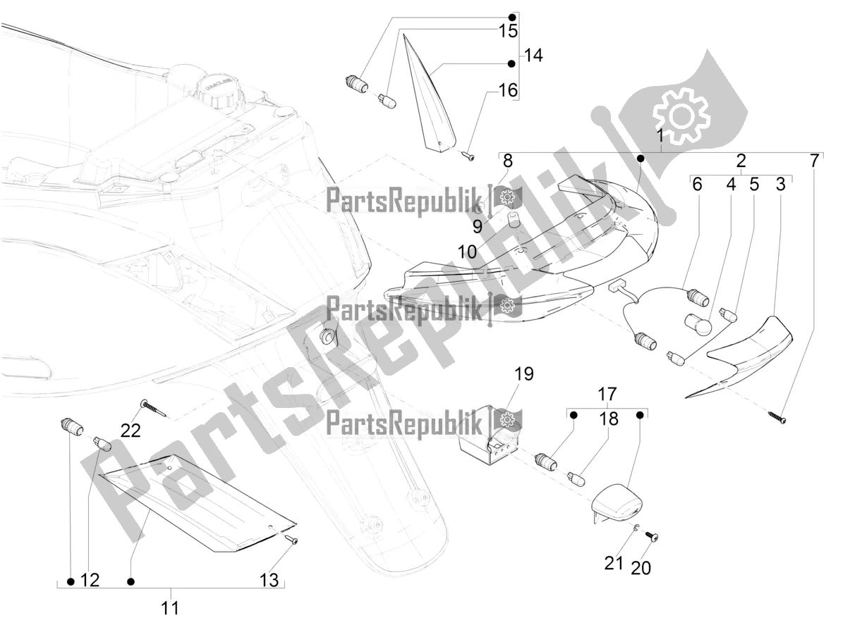 Todas las partes para Faros Traseros - Luces Intermitentes de Piaggio ZIP 50 4T 2018