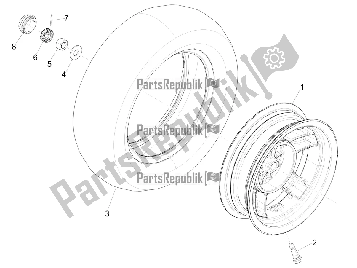 Tutte le parti per il Ruota Posteriore del Piaggio ZIP 50 4T 2018