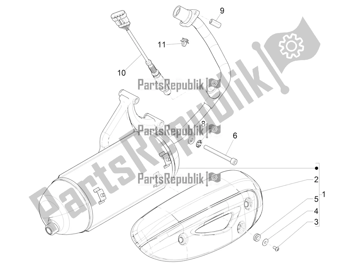 Todas las partes para Silenciador de Piaggio ZIP 50 4T 2018