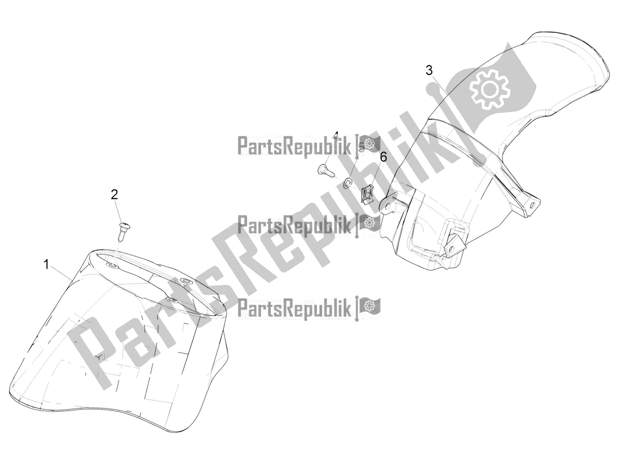 Todas las partes para Carcasa De La Rueda - Guardabarros de Piaggio ZIP 50 4T 2018