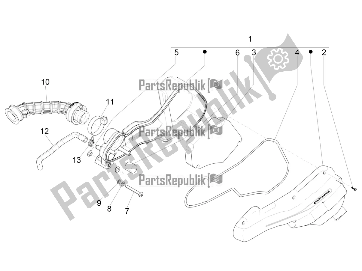 Toutes les pièces pour le Filtre à Air du Piaggio ZIP 50 4T 2019