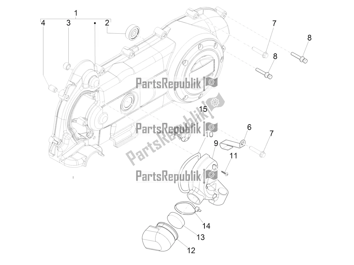 Tutte le parti per il Coperchio Del Carter - Raffreddamento Del Carter del Piaggio ZIP 50 4T 2019