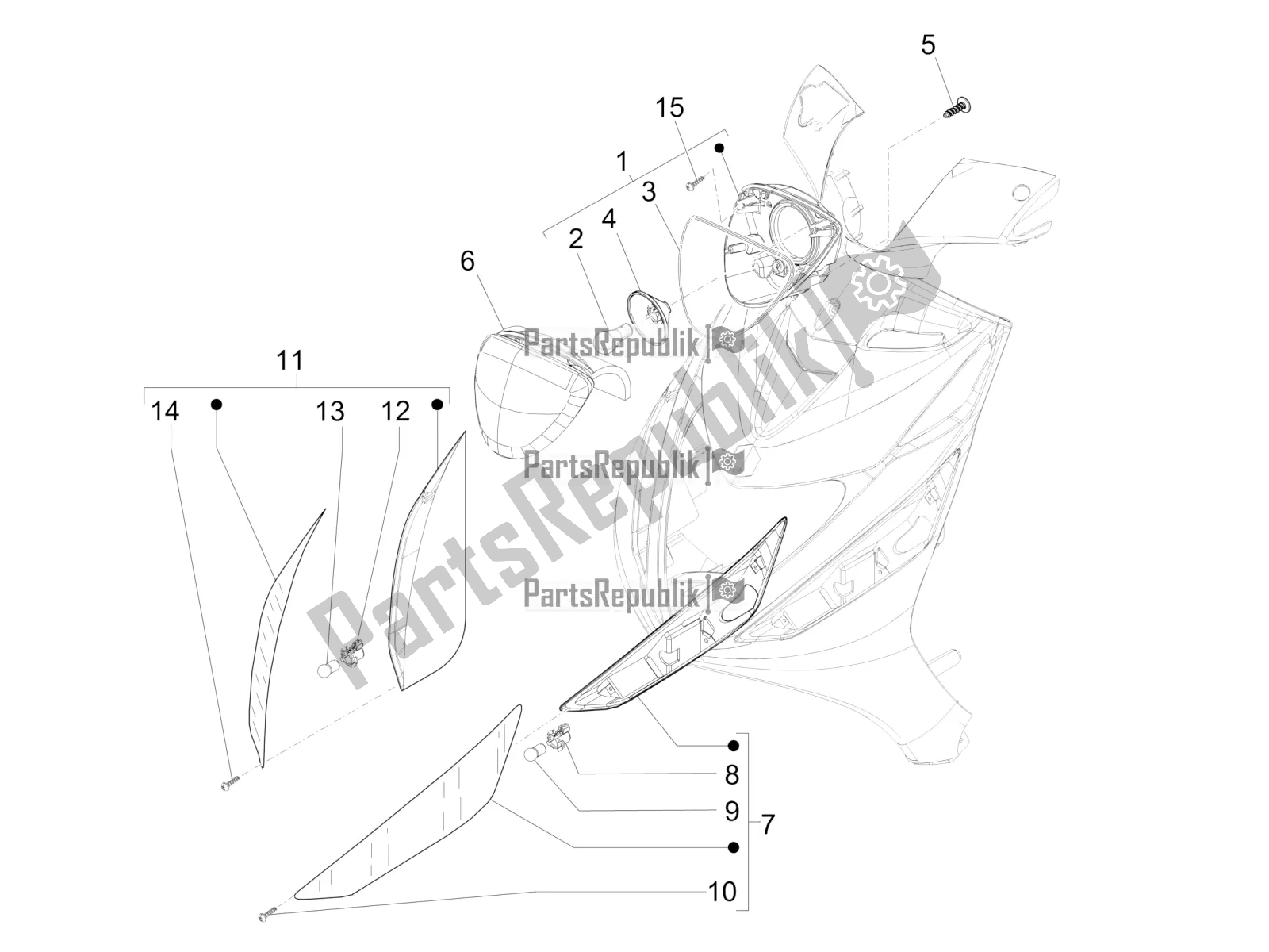 Toutes les pièces pour le Phares Avant - Clignotants du Piaggio ZIP 50 4T 2019