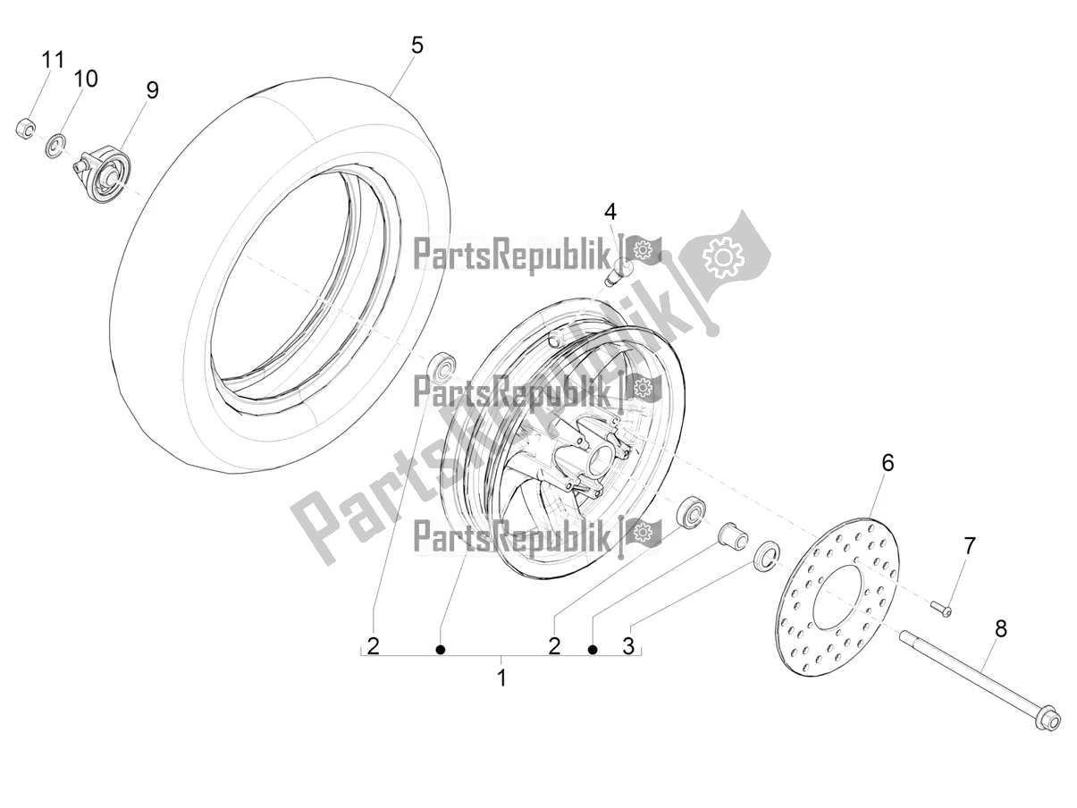 Toutes les pièces pour le Roue Avant du Piaggio ZIP 50 4T 2019