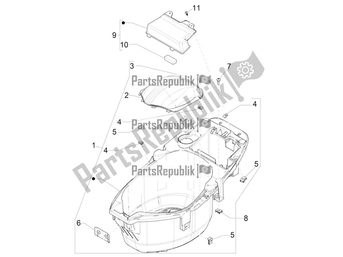 Toutes les pièces pour le Logement De Casque - Sous La Selle du Piaggio ZIP 50 4T 2019