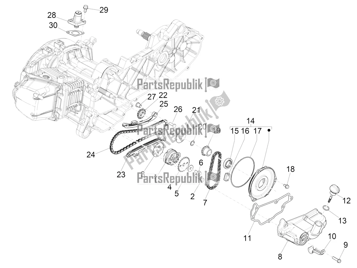 Toutes les pièces pour le La Pompe à Huile du Piaggio ZIP 50 4T 2019