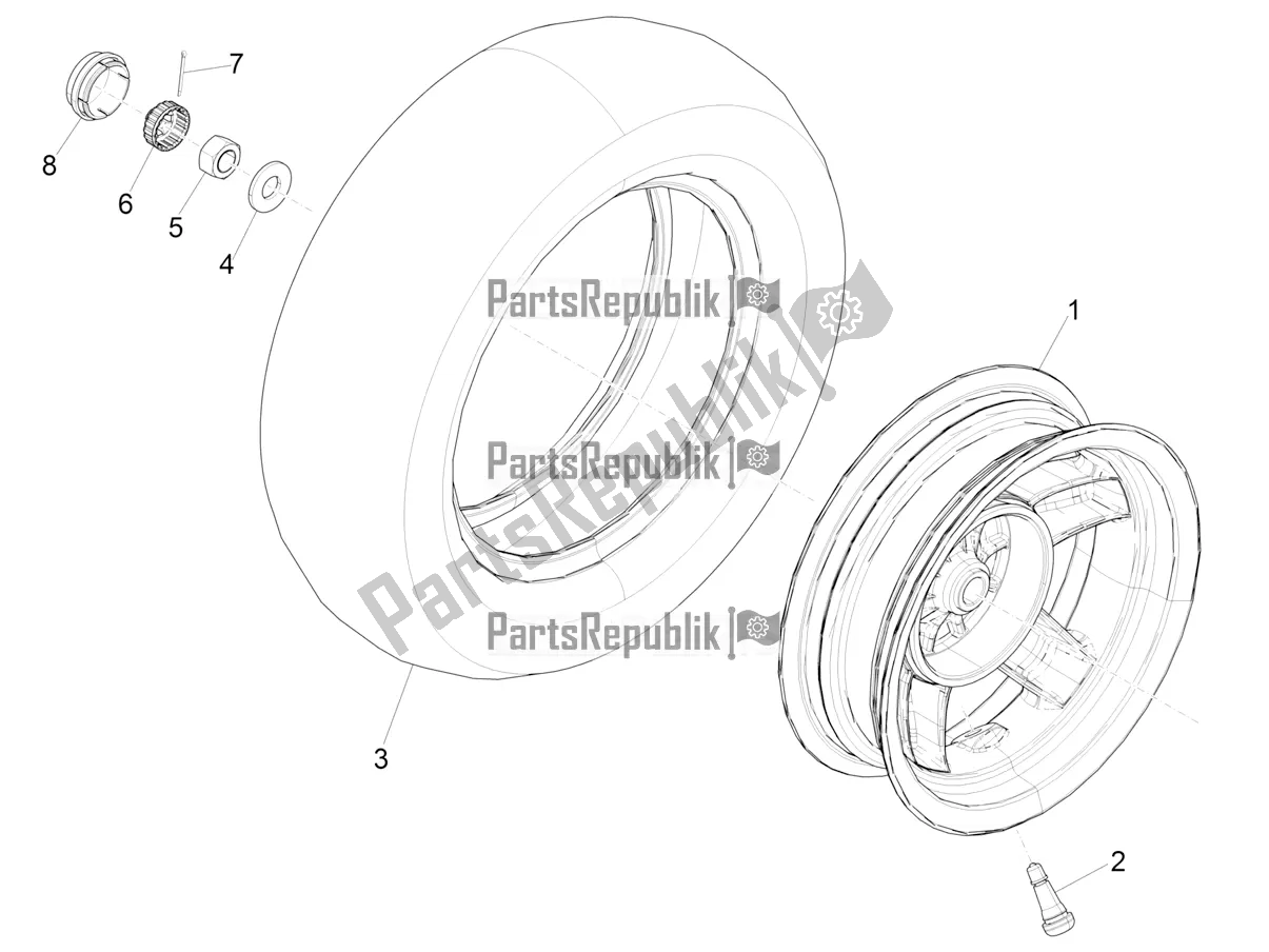 Toutes les pièces pour le Roue Arrière du Piaggio ZIP 50 4T 2019