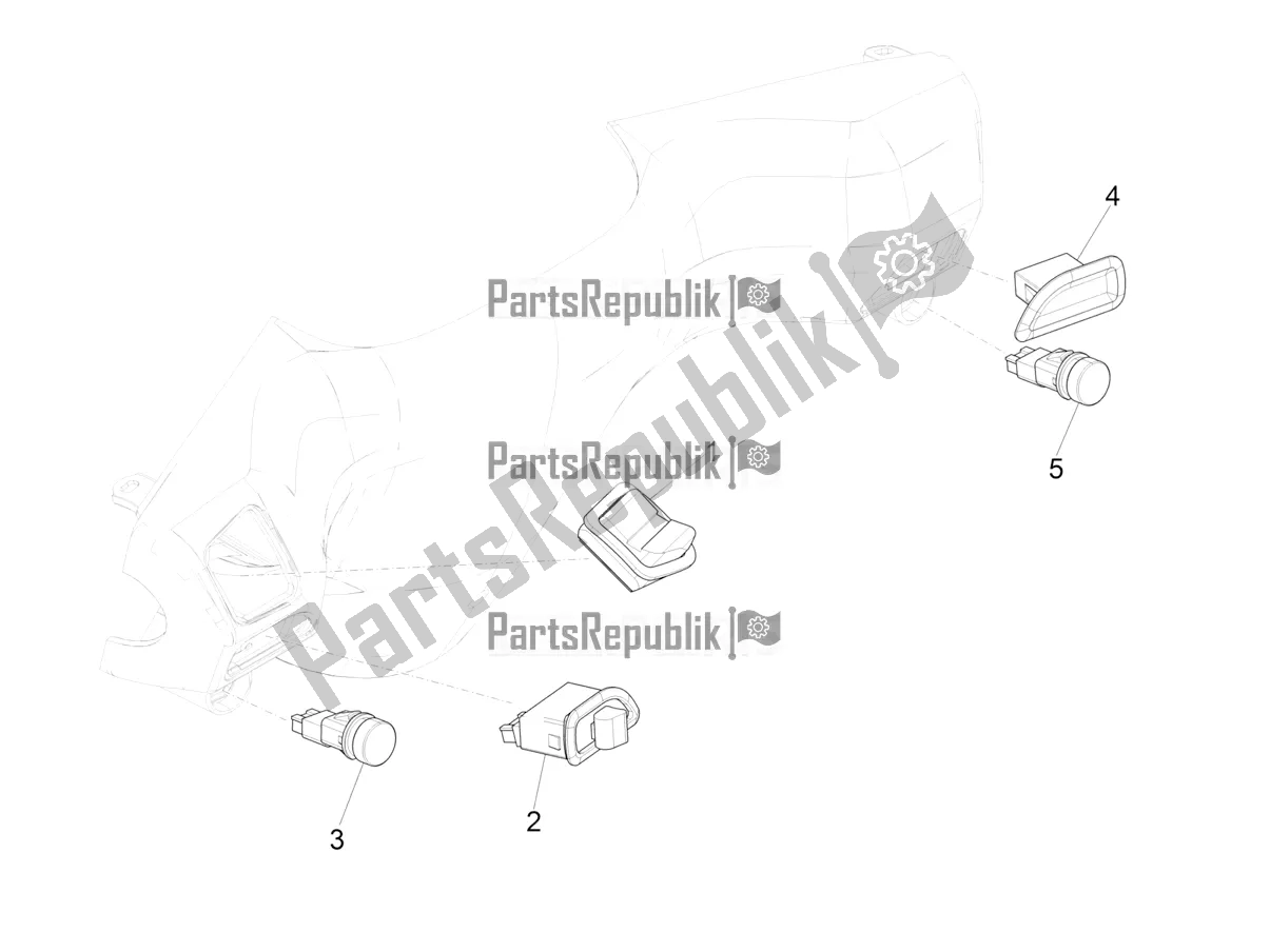 Toutes les pièces pour le Sélecteurs - Interrupteurs - Boutons du Piaggio ZIP 50 4T 2019