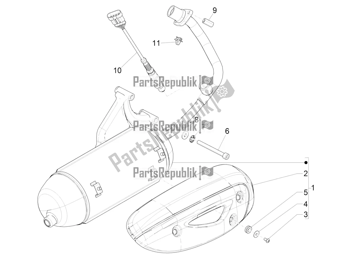 Toutes les pièces pour le Silencieux du Piaggio ZIP 50 4T 2019