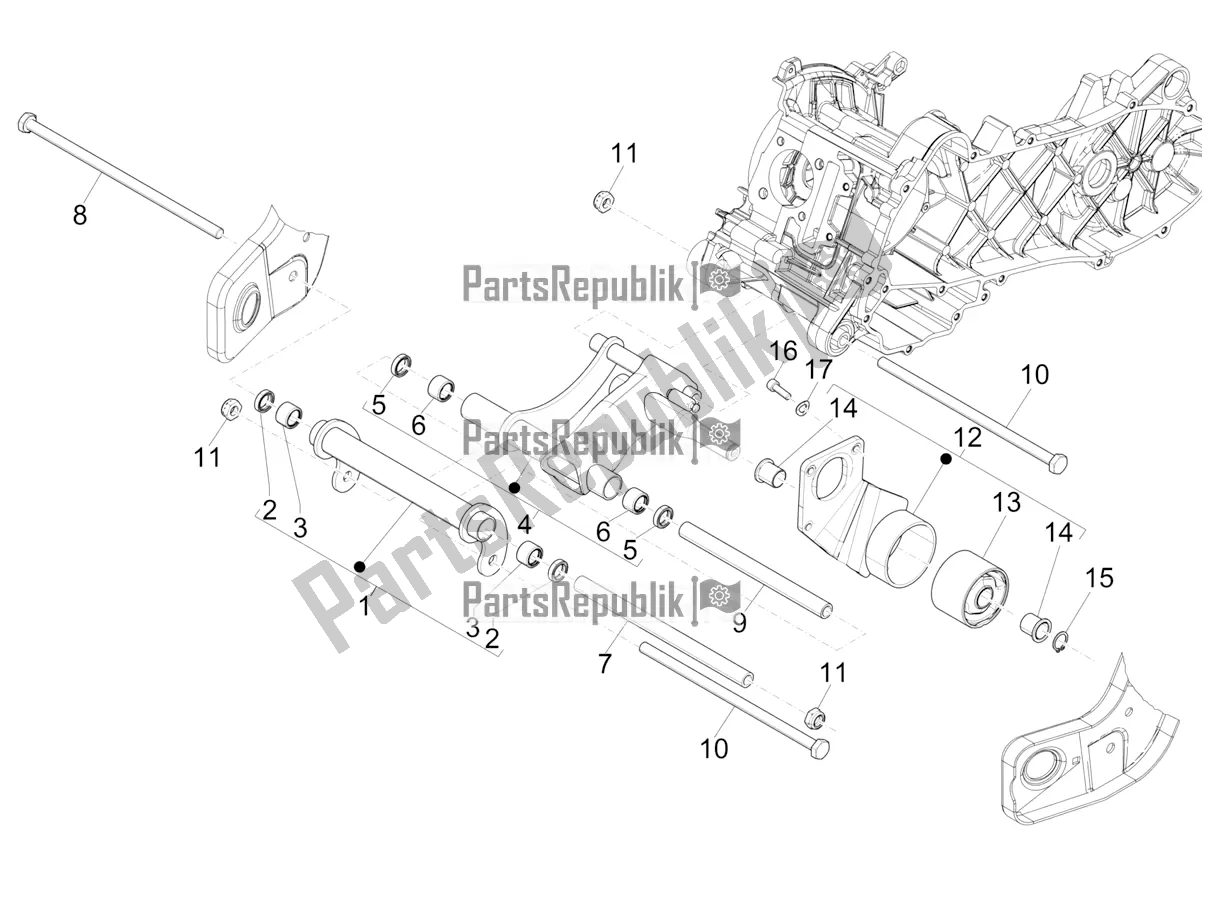 Toutes les pièces pour le Bras Oscillant du Piaggio ZIP 50 4T 2019