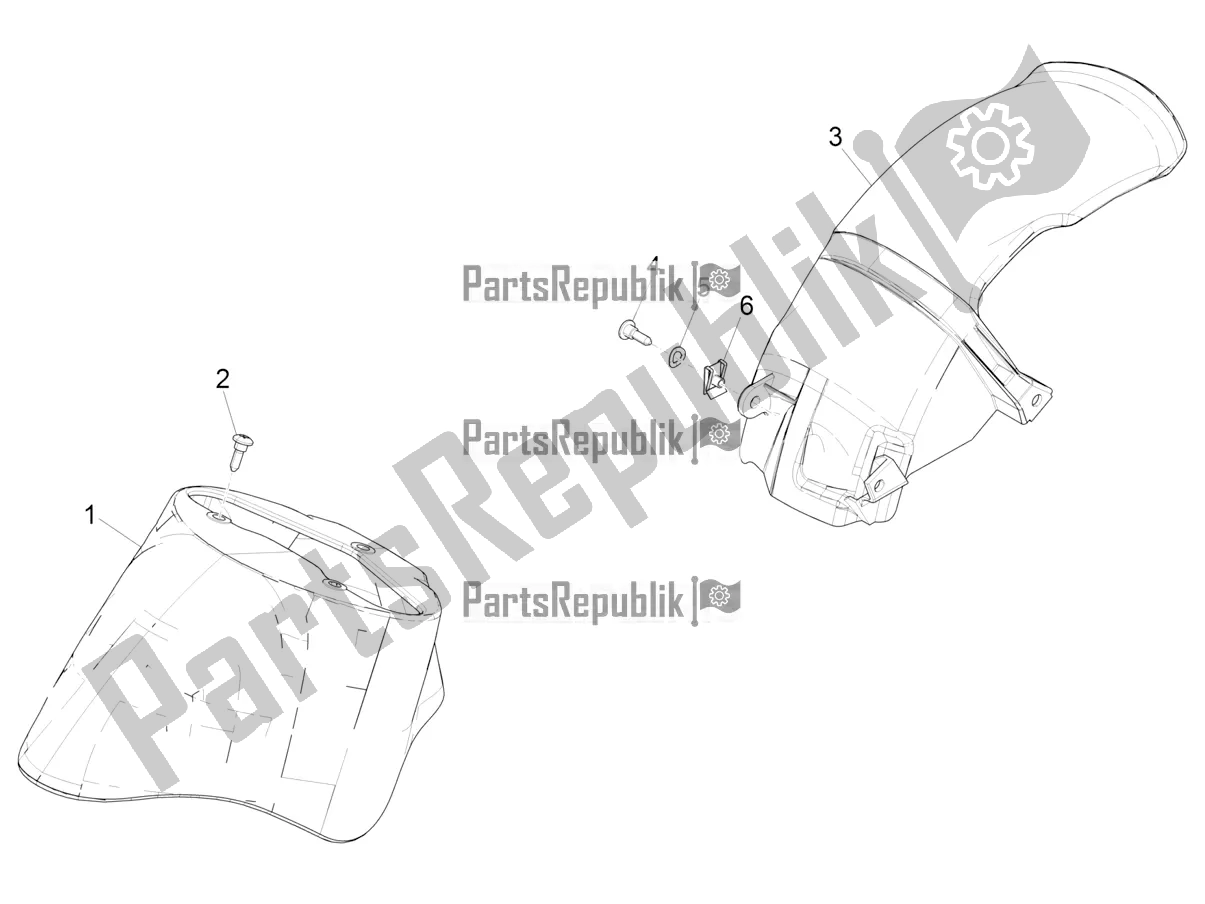 Toutes les pièces pour le Logement De Roue - Garde-boue du Piaggio ZIP 50 4T 2019