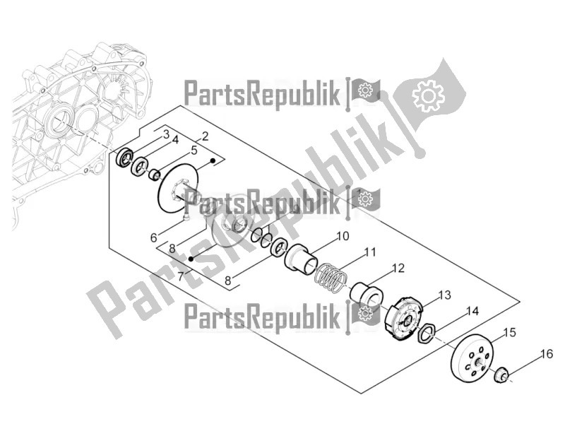 Toutes les pièces pour le Poulie Menée du Piaggio ZIP 50 4T 2020