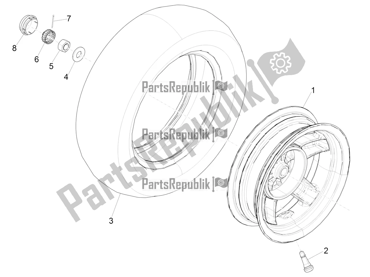 Toutes les pièces pour le Roue Arrière du Piaggio ZIP 50 4T 2020