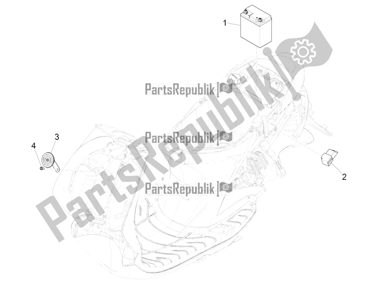 Toutes les pièces pour le Télécommandes - Batterie - Klaxon du Piaggio ZIP 50 4T 2020