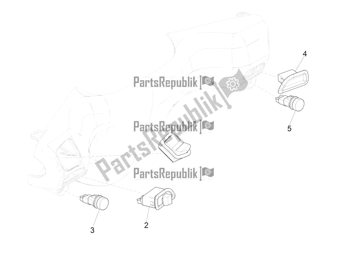 Toutes les pièces pour le Sélecteurs - Interrupteurs - Boutons du Piaggio ZIP 50 4T 2020