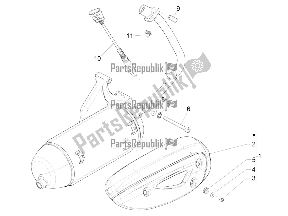 Toutes les pièces pour le Silencieux du Piaggio ZIP 50 4T 2020