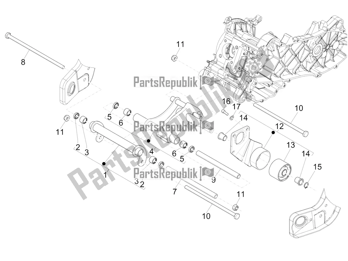 Toutes les pièces pour le Bras Oscillant du Piaggio ZIP 50 4T 2020