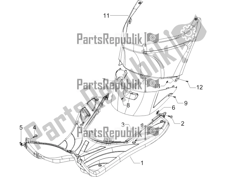 Todas las partes para Cubierta Central - Reposapiés de Piaggio ZIP 50 4T 2021