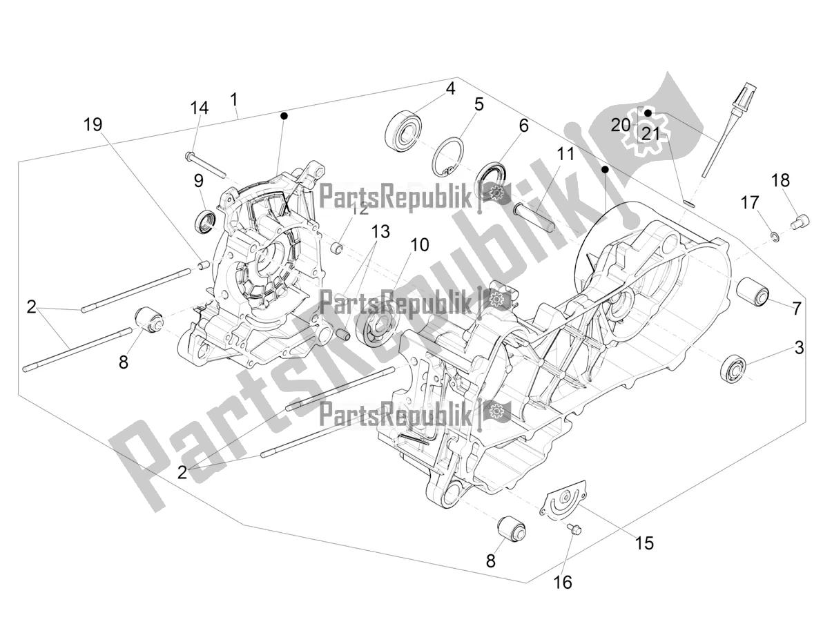 Todas las partes para Caja Del Cigüeñal de Piaggio ZIP 50 4T 2021