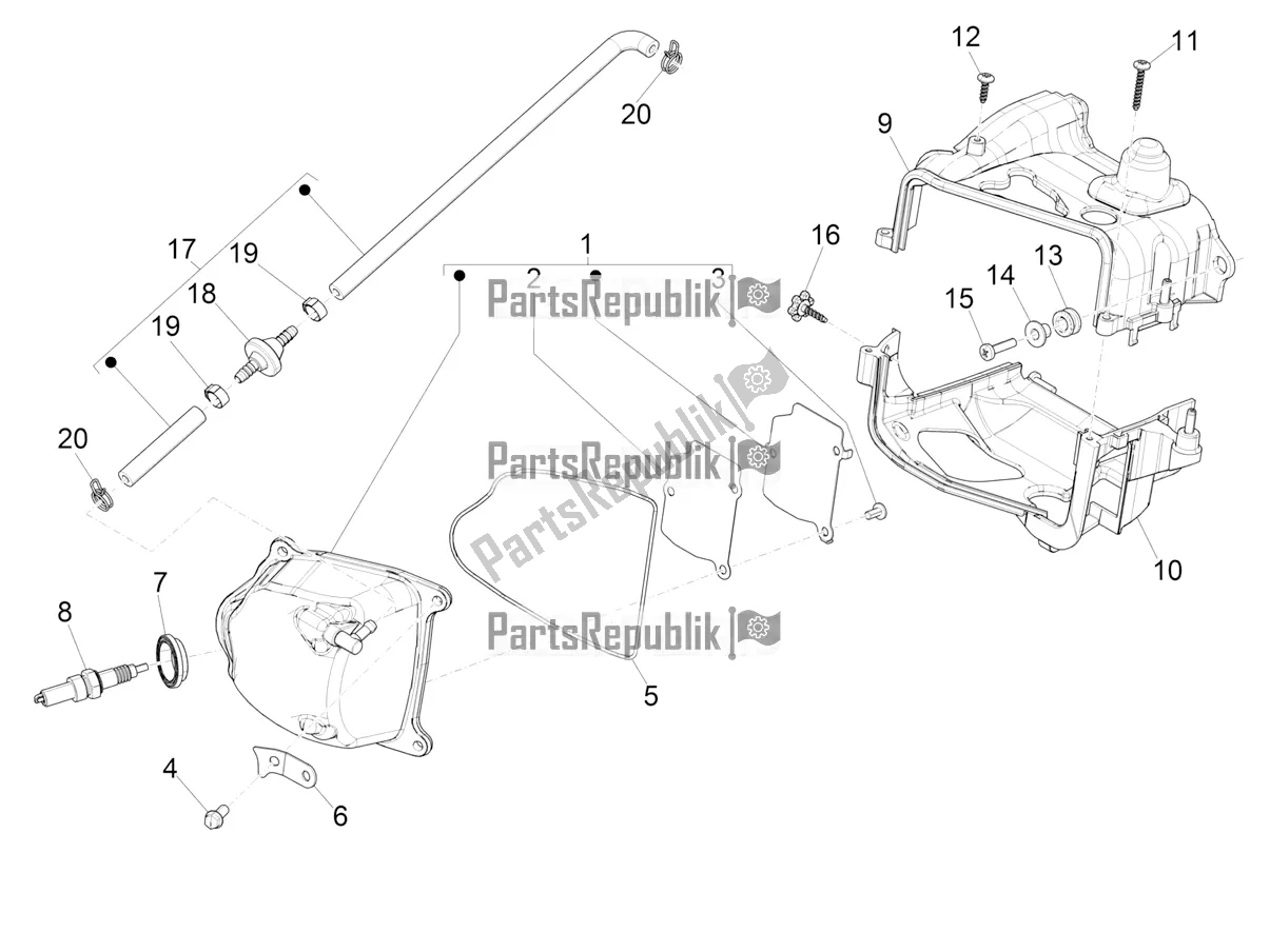 Todas las partes para Cubierta De Tapa De Cilindro de Piaggio ZIP 50 4T 2021