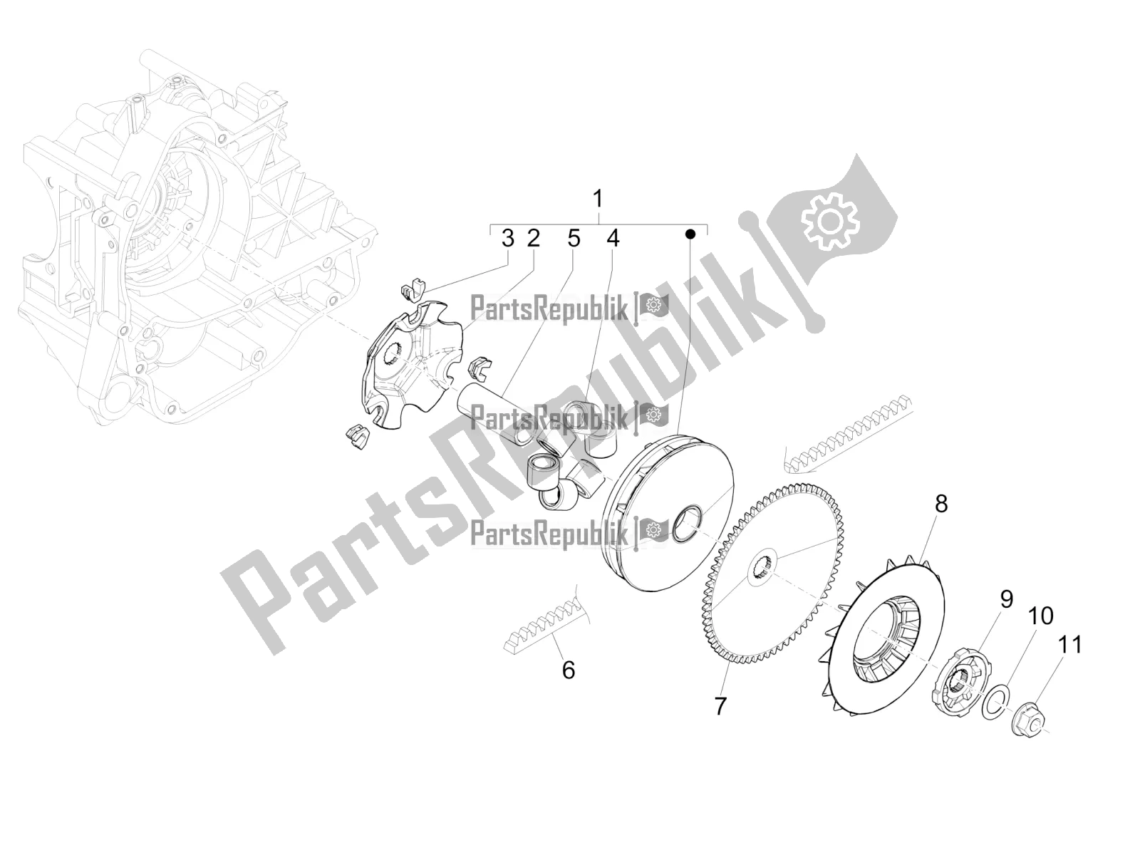 Todas las partes para Polea Motriz de Piaggio ZIP 50 4T 2021