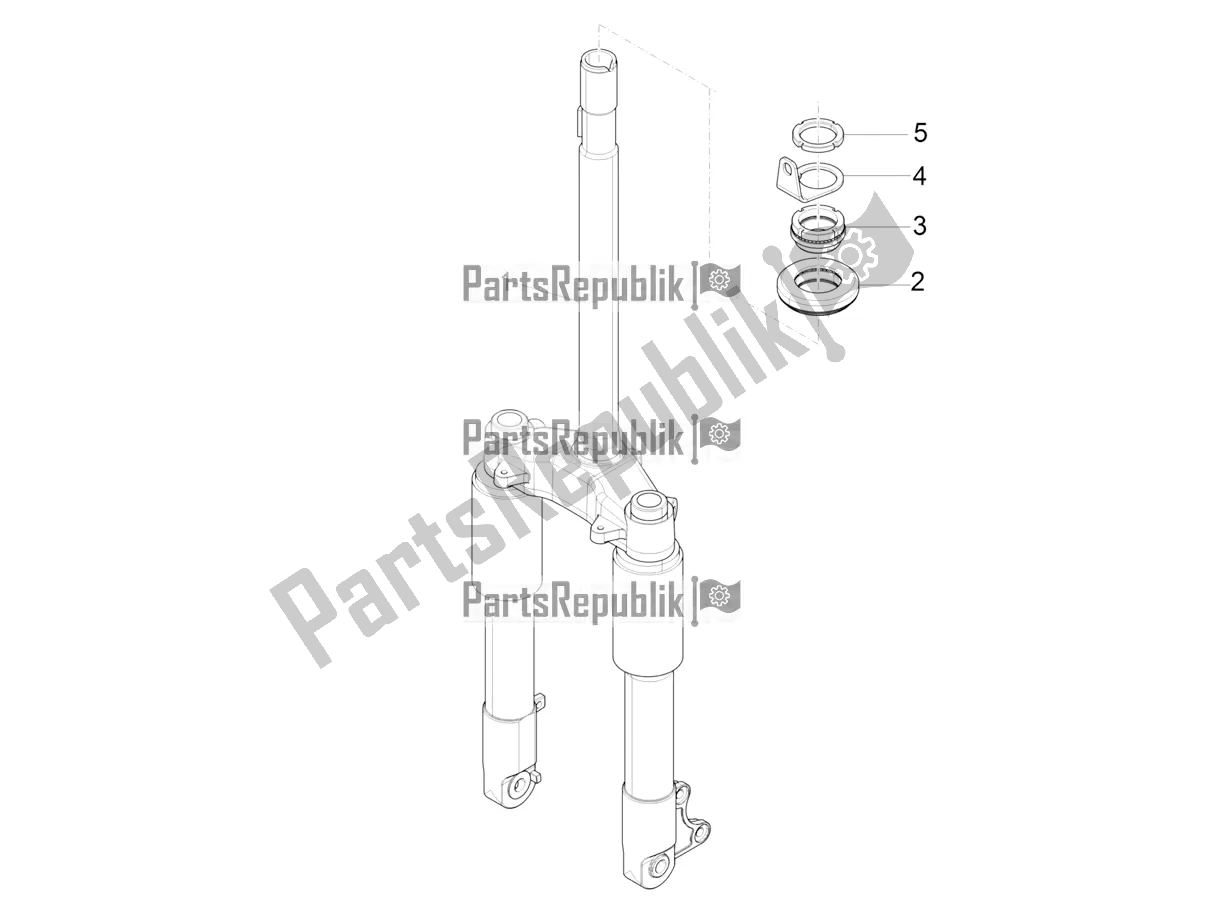 Todas as partes de Garfo / Tubo De Direção - Unidade De Rolamento De Direção do Piaggio ZIP 50 4T 2021