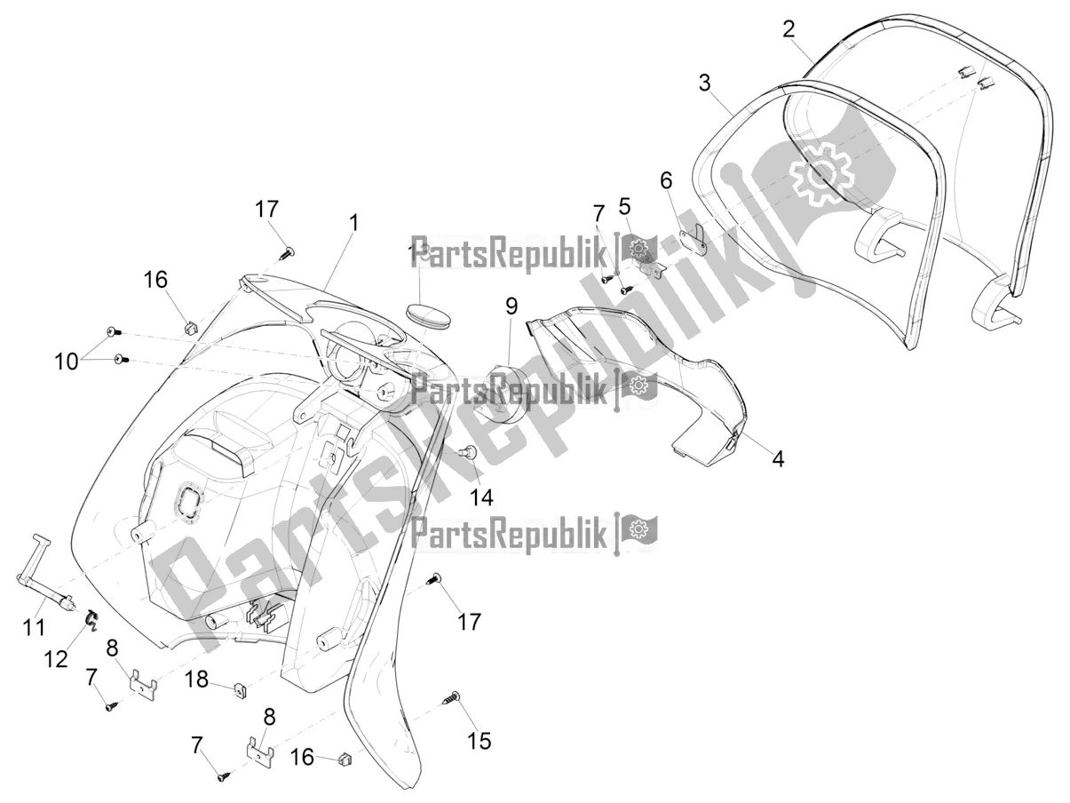 Todas las partes para Guantera Frontal - Panel De Rodilleras de Piaggio ZIP 50 4T 2021