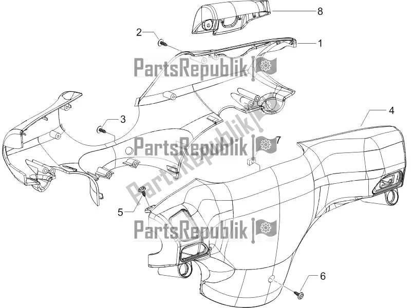 All parts for the Handlebars Coverages of the Piaggio ZIP 50 4T 2021