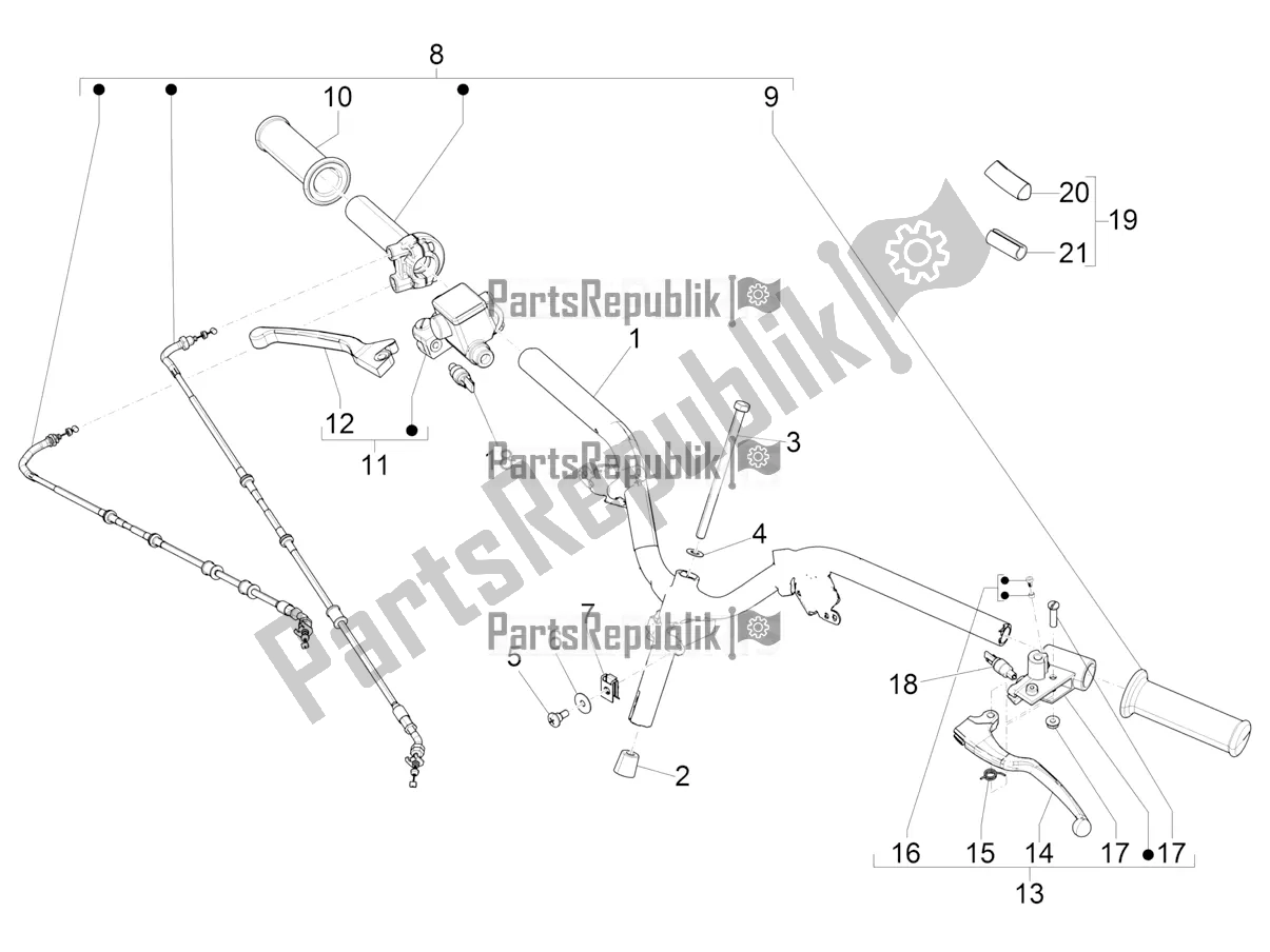 Todas las partes para Manillar - Master Cil. De Piaggio ZIP 50 4T 2021