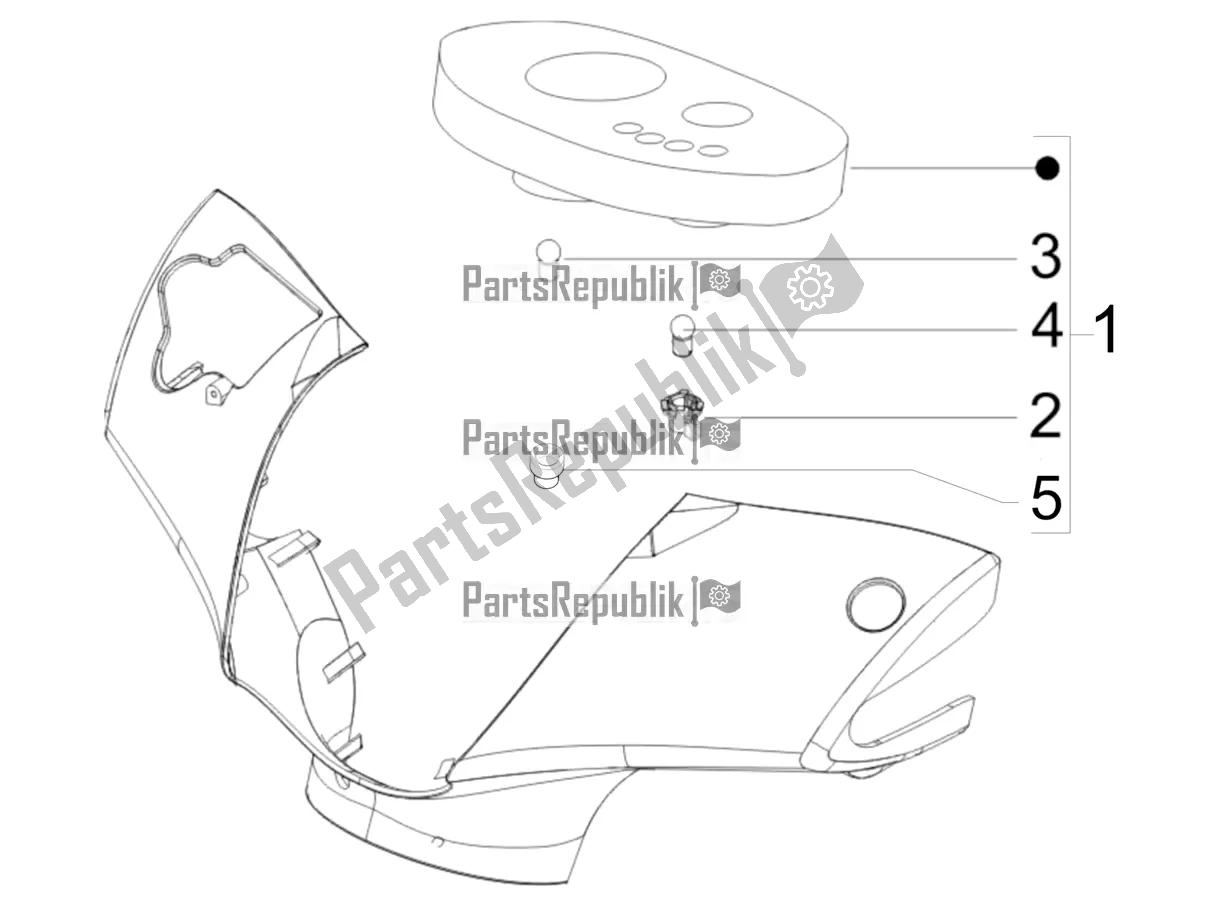 Tutte le parti per il Combinazione Metro - Cruscotto del Piaggio ZIP 50 4T 2021