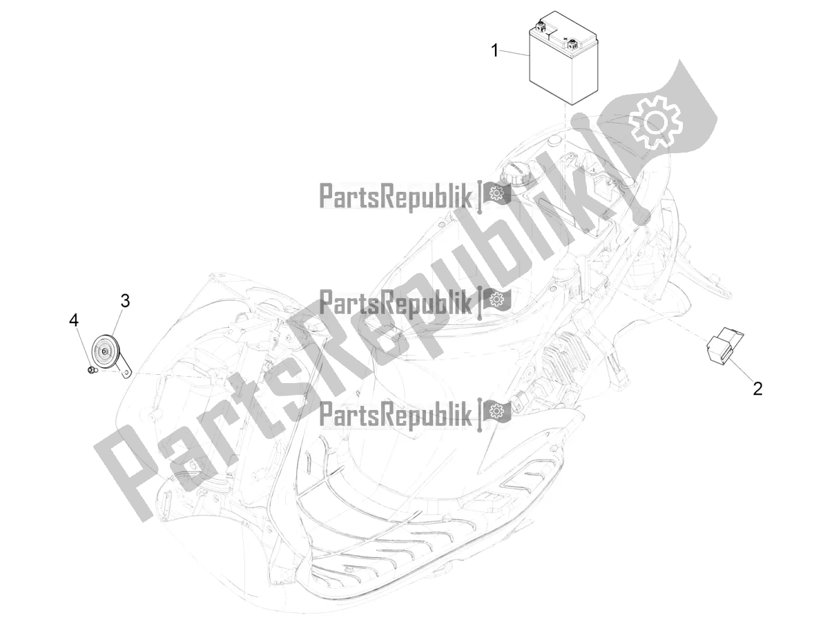 Todas las partes para Interruptores De Control Remoto - Batería - Bocina de Piaggio ZIP 50 4T 2021