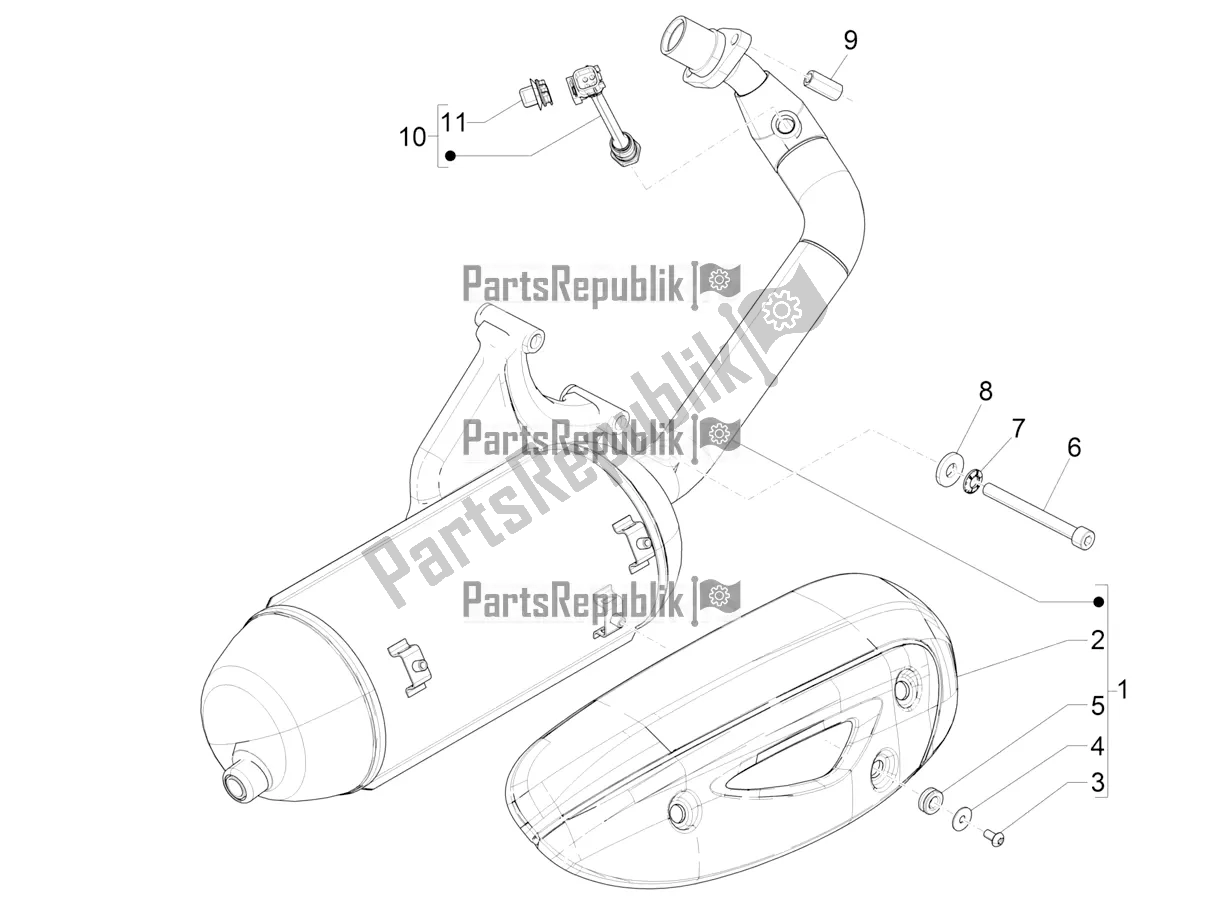 Todas las partes para Silenciador de Piaggio ZIP 50 4T 2021