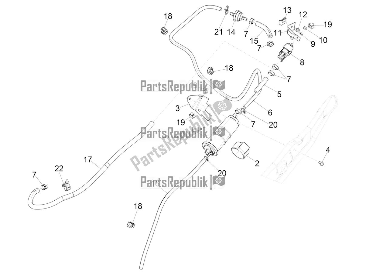 All parts for the Anti-percolation System of the Piaggio ZIP 50 4T 2022