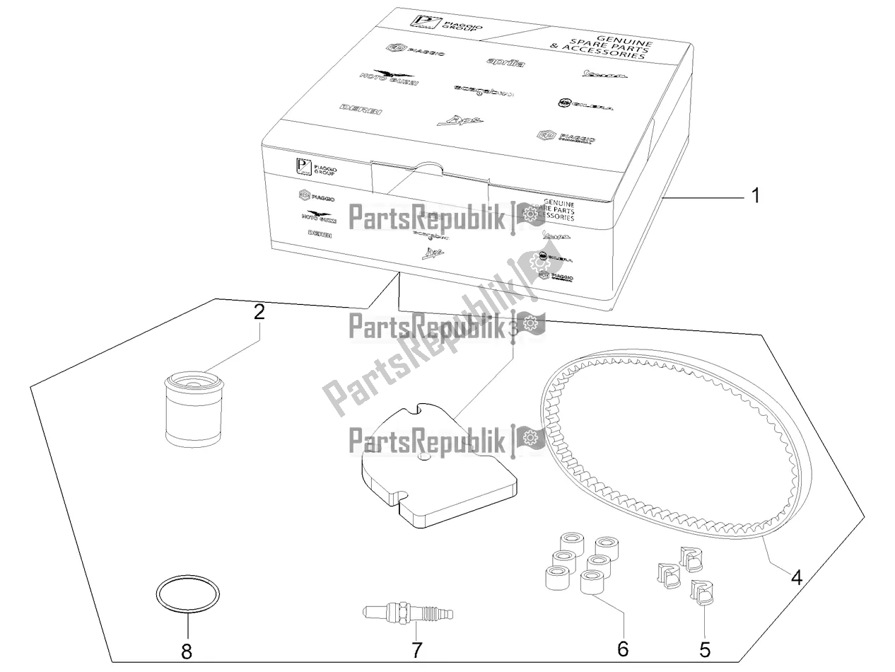 All parts for the Complete Wear And Maintenance Kit of the Piaggio ZIP 50 4T 2022