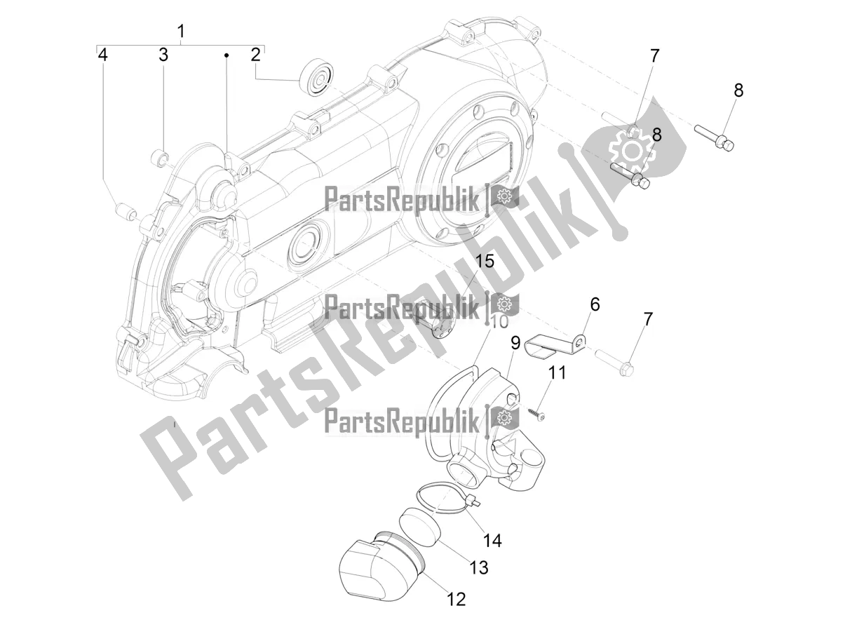 All parts for the Crankcase Cover - Crankcase Cooling of the Piaggio ZIP 50 4T 2022