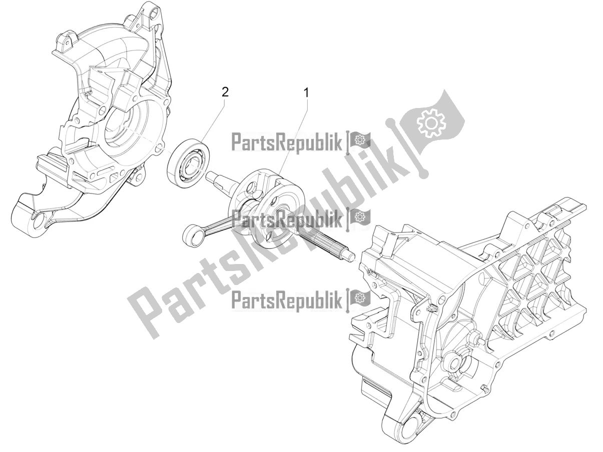 All parts for the Crankshaft of the Piaggio ZIP 50 4T 2022