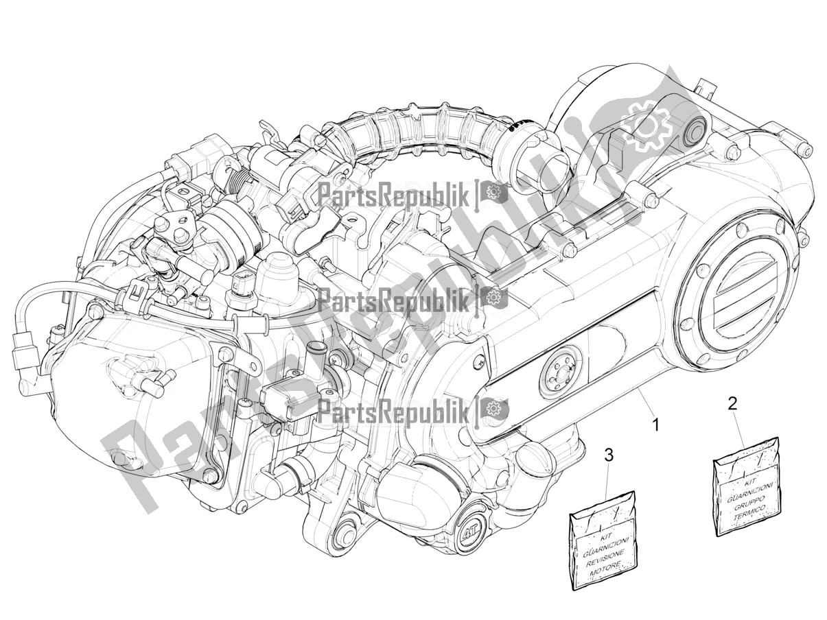 All parts for the Engine, Assembly of the Piaggio ZIP 50 4T 2022