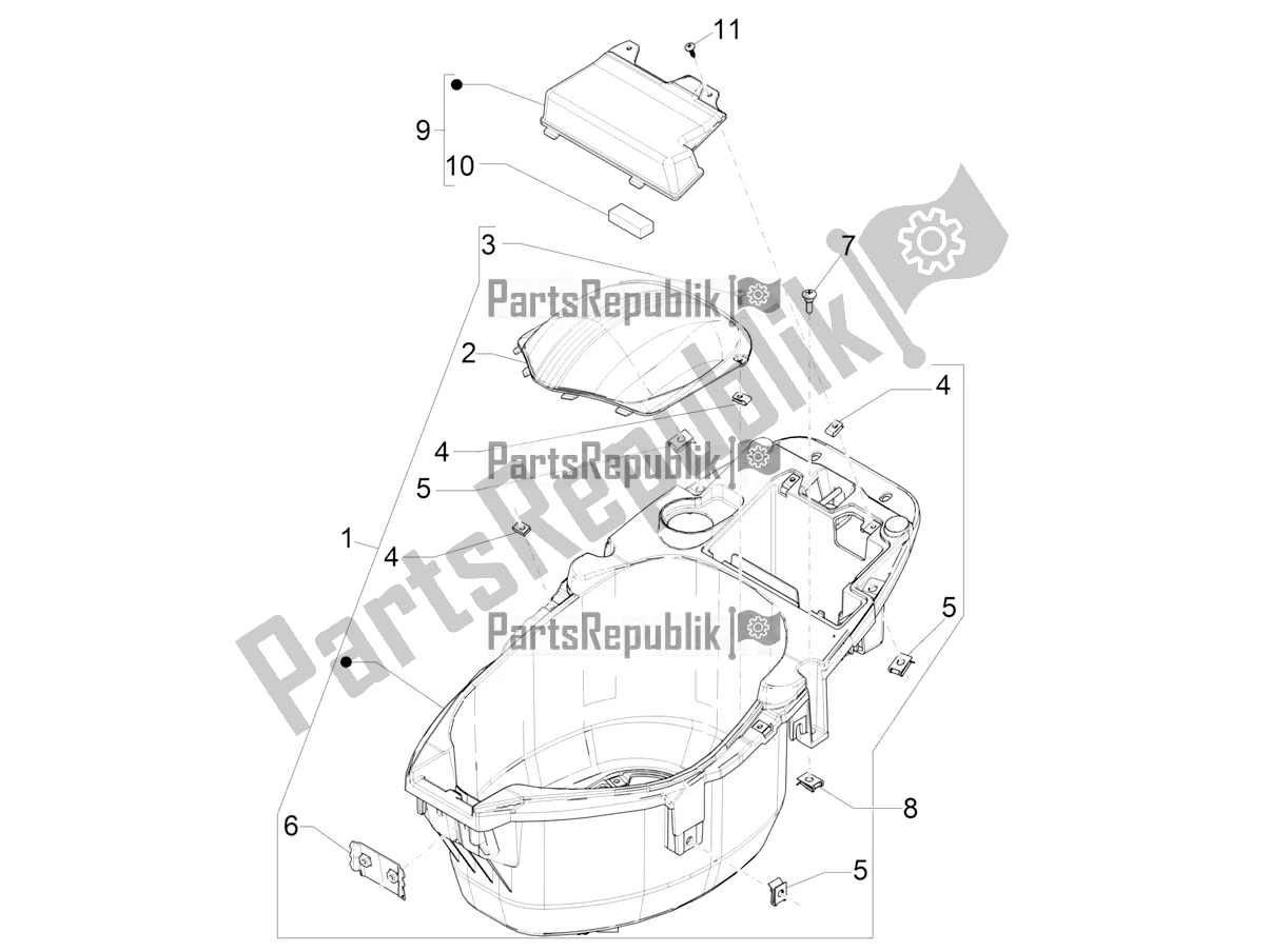 All parts for the Helmet Huosing - Undersaddle of the Piaggio ZIP 50 4T 2022