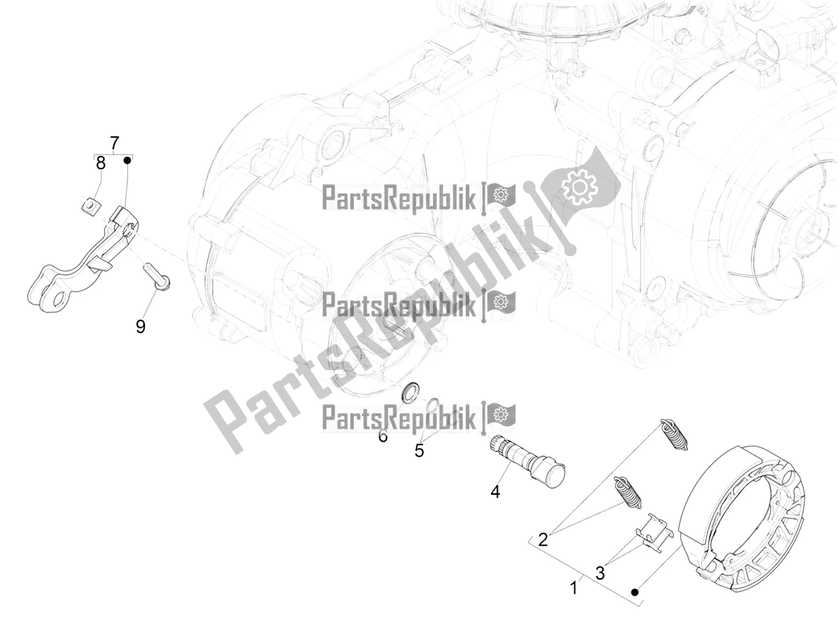 Todas las partes para Freno Trasero - Mordaza De Freno de Piaggio ZIP 50 4T 2022