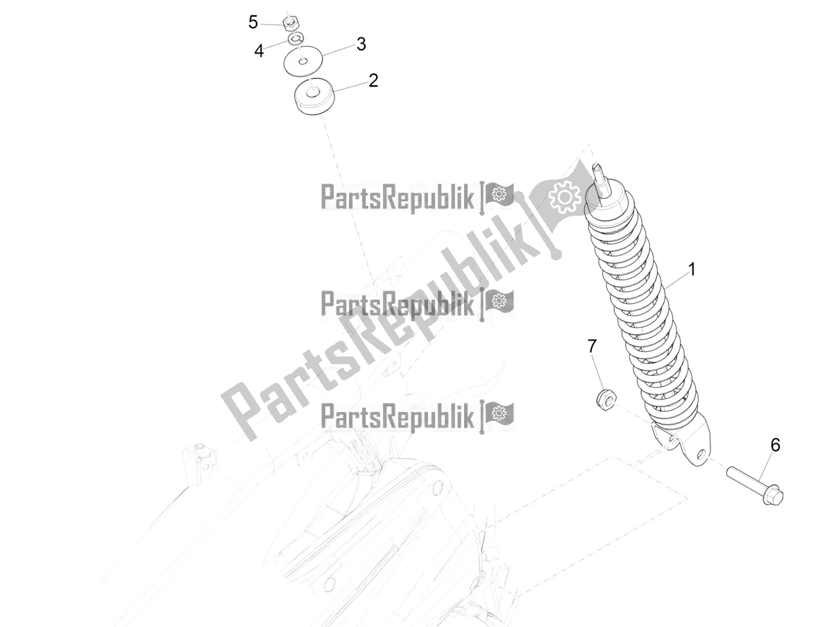 All parts for the Rear Suspension - Shock Absorber/s of the Piaggio ZIP 50 4T 2022