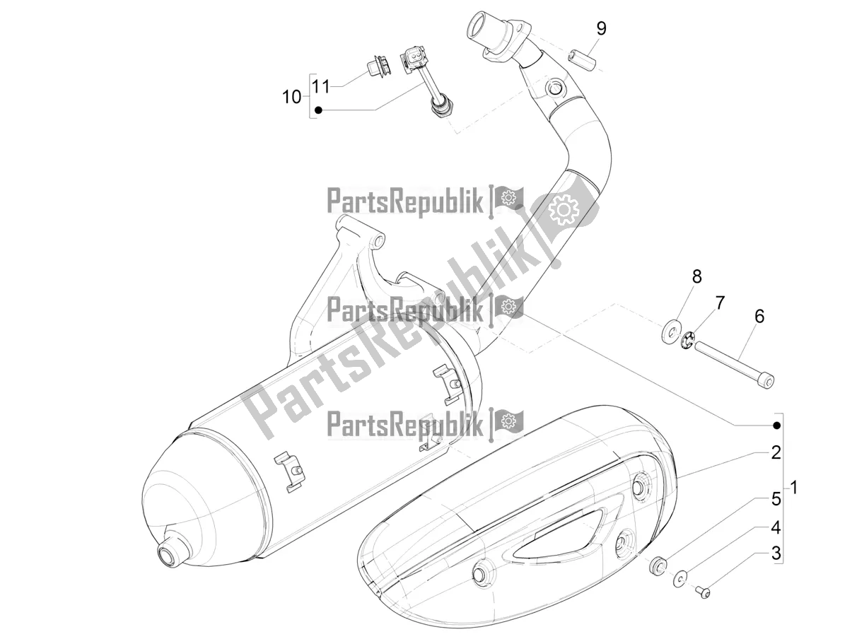 Toutes les pièces pour le Silencieux du Piaggio ZIP 50 4T 2022