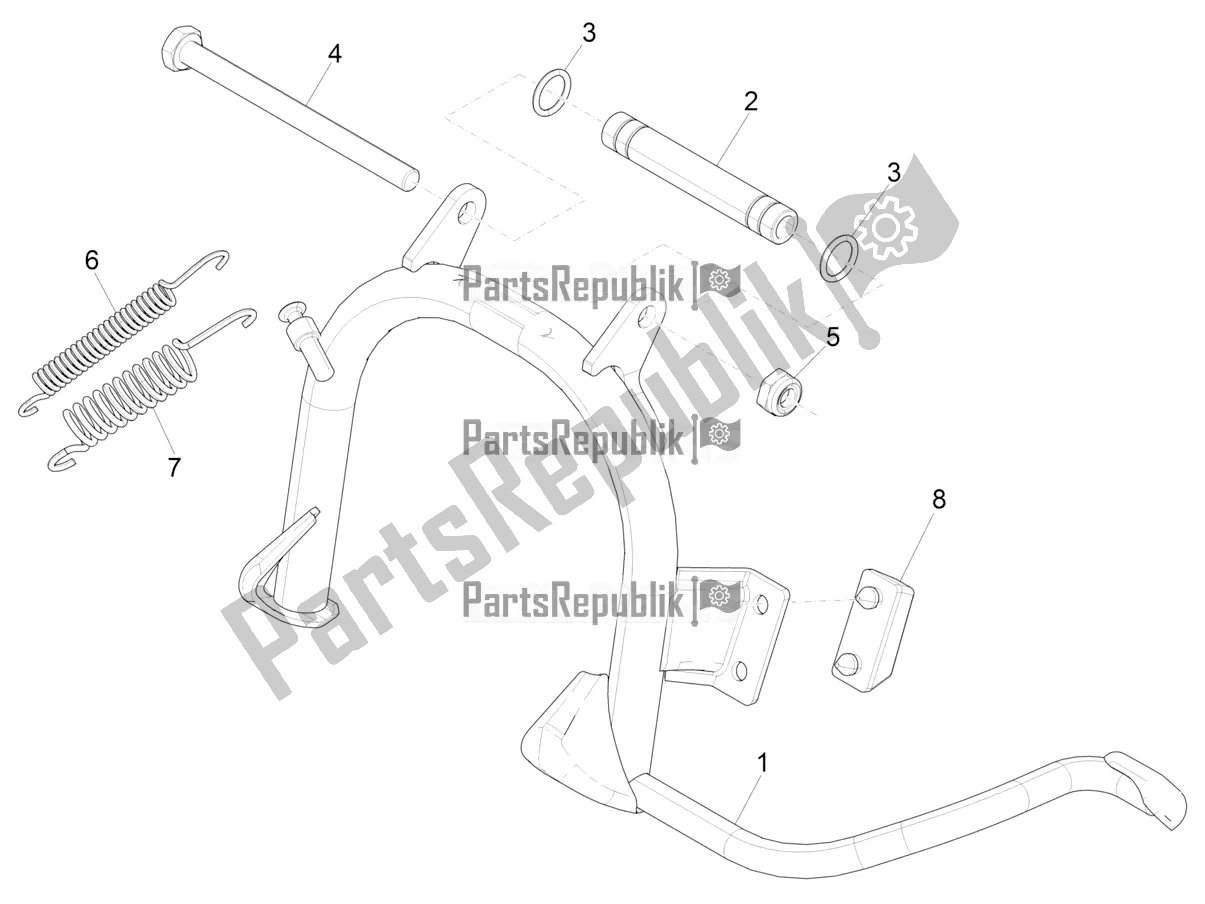 All parts for the Stand/s of the Piaggio ZIP 50 4T 2022