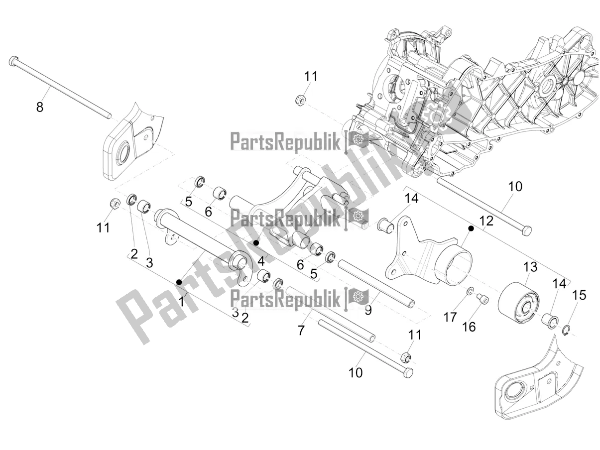 All parts for the Swinging Arm of the Piaggio ZIP 50 4T 2022