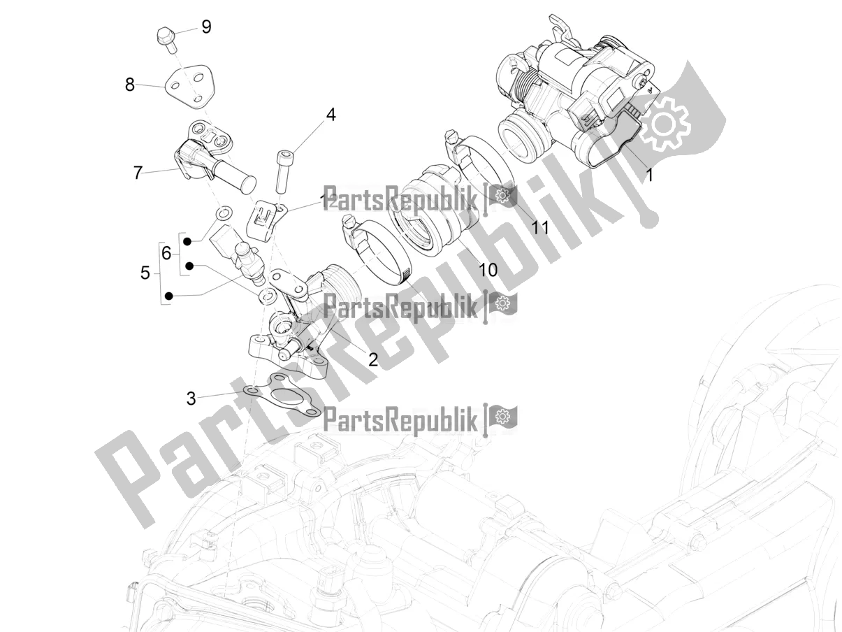 Todas las partes para Throttle Body - Injector - Induction Joint de Piaggio ZIP 50 4T 2022