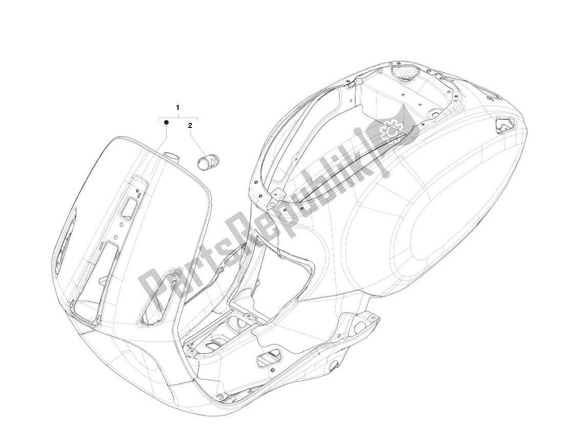 All parts for the Frame of the Piaggio Prima Vera 2T 45 KM H 50 2000 - 2010