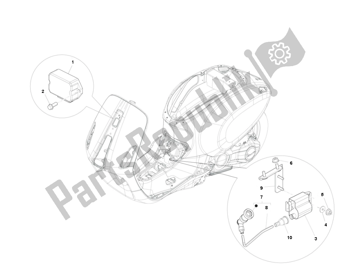 All parts for the Voltage Regulator of the Piaggio Prima Vera 2T 45 KM H 50 2000 - 2010