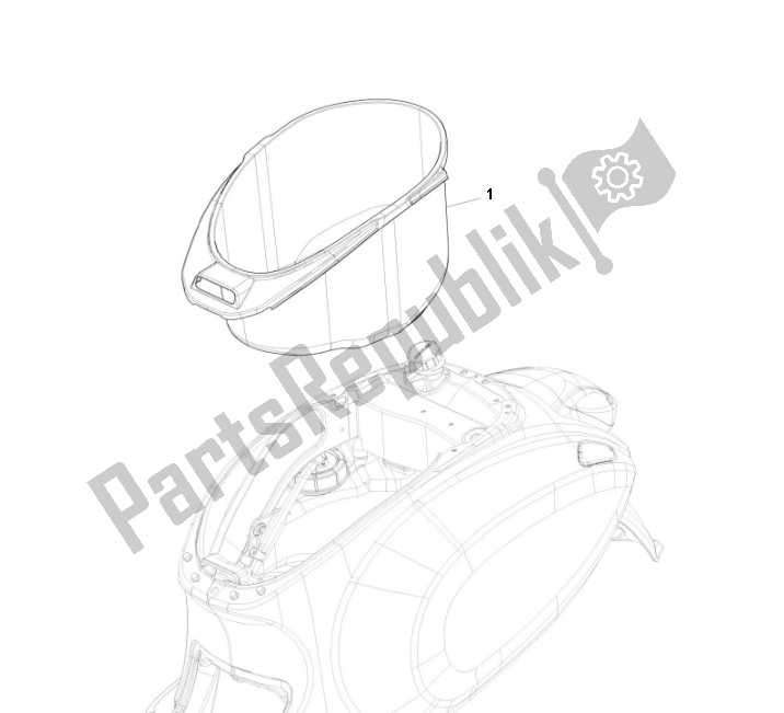 Alle onderdelen voor de Helmbak van de Piaggio Prima Vera 2T 45 KM H 50 2000 - 2010